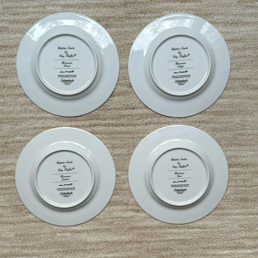 Set of 4 Plates GUY BUFFET French “Waiter Suite” Salad | Dessert | Lunch
